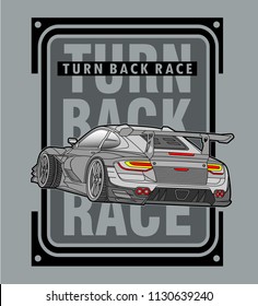 back racing car