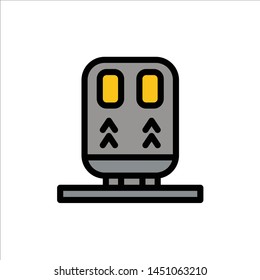 Back, Railway, Train, Transportation  Flat Color Icon. Vector icon banner Template