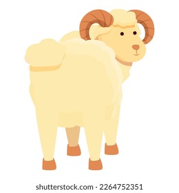 Back of ram icon cartoon vector. Goat animal. Horn nature