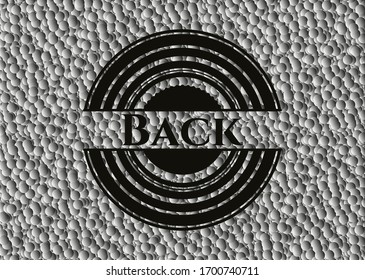 Back realistic black emblem with grey bubbles background. Vector Illustration. Detailed.