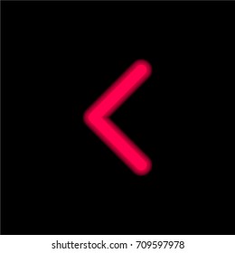 Back red glowing neon ui ux icon. Glowing sign logo vector