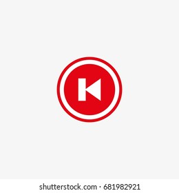 back rewind button vector icon