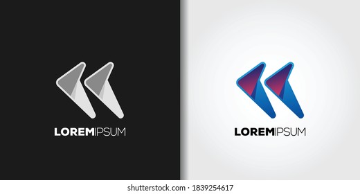 back rewind logo set idea template vector