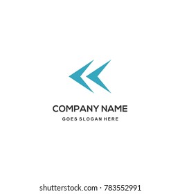 back rewind logo symbol blue color design icon on white background