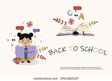 
Back to schol рoster, flyer Freehand drawing, clipart, vector illustration.