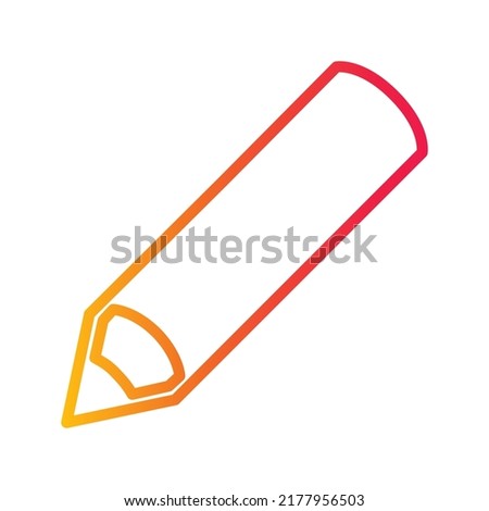 Back to schoo pencil and pen gradient outline icon flat design.
