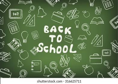 Back School Doodles Chalkboard Background Stock Illustration 662209309