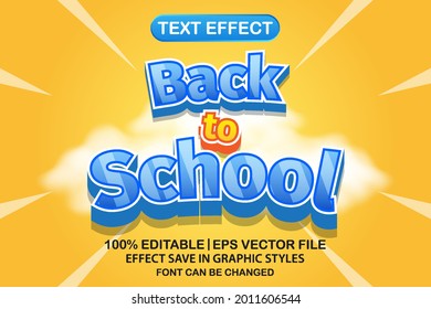 back to school 3d editable text effect