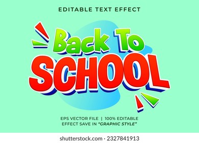 Back To School 3D editable text effect template