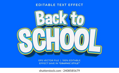 Back To School 3d Editable text effect template
