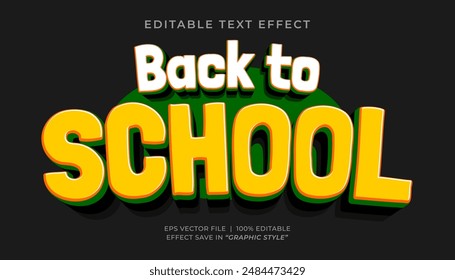 Back to School 3d editable text effect template