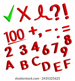 Back to school 3d icon checklist task elements collection for knowledge