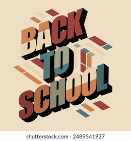 Back To School 3D in einem modernen Stil für Banner, Karten, Flyer, Social Media Bildschirmhintergrund, etc.