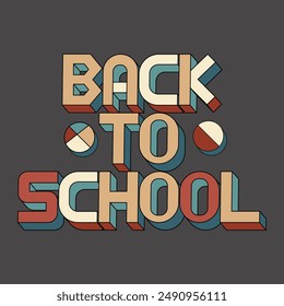 Back To School 3d in a modern style for banners, cards, flyers, social media wallpapers, etc.