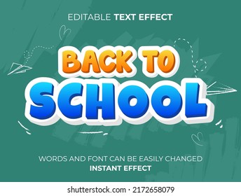 Back To School 3d Text Effect Typography	