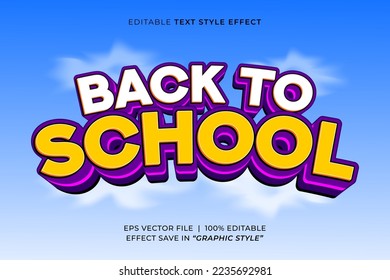 Back to School 3d text effect and editable text effect