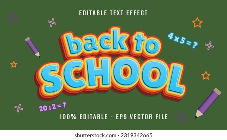 back to school 3d text effect with chalk background