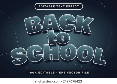 back to school 3d text effect and editable text effect with blackboard background