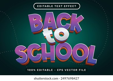 back to school 3d text effect and editable text effect with blackboard background