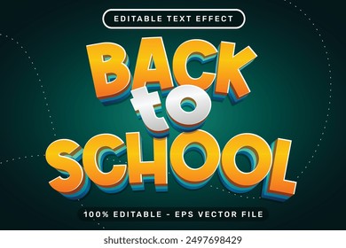 back to school 3d text effect and editable text effect with blackboard background