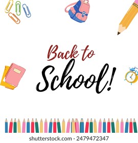 Back To School 3d Traditional Cartoon template style vector