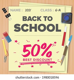back to school 50% discount , exam paper