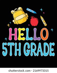 Back To School 5th Grade - Vector For Boys Girls Kids