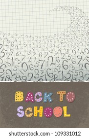Back to school, A4 format. Education themed abstract background, vector illustration, EPS10