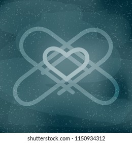 Back to school. Abstract background. Clips that form a heart. Welcome back to school label. Vector illustration, flat design