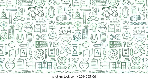 Zurück zur Schule. Abstrakter Hintergrund. Nahtloses Muster für Ihr Design