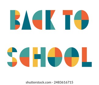 Back to school abstract checkered minimalistic slogan print. Perfect to tee, sticker, banner, card. Hand drawn isolated vector illustration.


