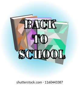 Back to school abstract logo. Back to school calligraphic vector illustration with books