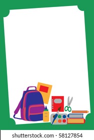 Back to school accessories on white, vector illustration