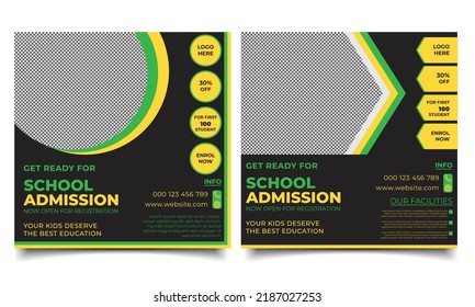 Back to school admission banner design template. Back to school poster design.