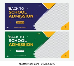 Back To School Admission banner vector image