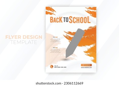 Back to School admission flyer poster template for kids education, modern and creative online school admission poster with abstract shapes, book covers, leaflets, brochures