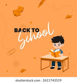 Back to School Admission Minimal Instagram Post Vector