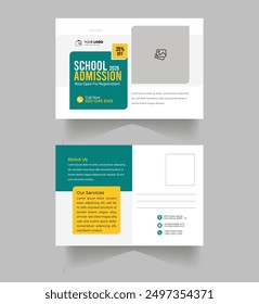Back to school Admission postcard template, School admission postcard template design, 