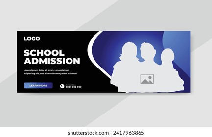 Back to school admission promotion social media post banner template