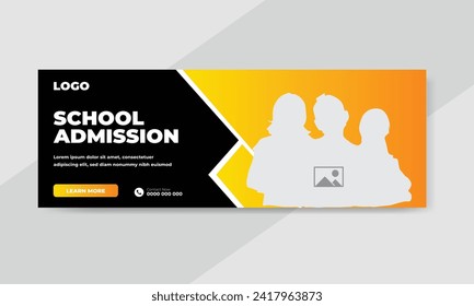 Back to school admission promotion social media post banner template