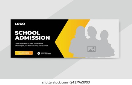 Back to school admission promotion social media post banner template