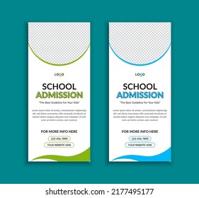 Back to school and school admission rack card or dl flyer template layout