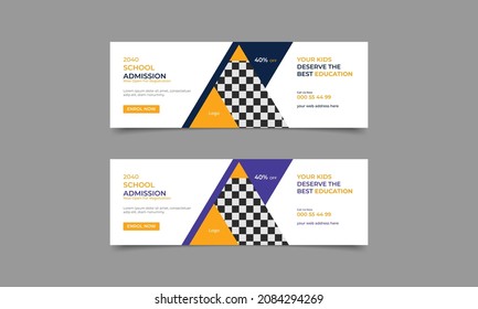 Back to school admission social media cover template design..eps