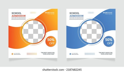 Back to school admission social media post template 
