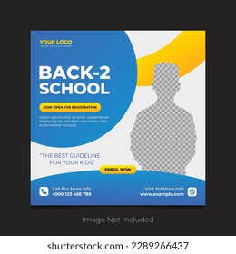 Back to school admission social media post template