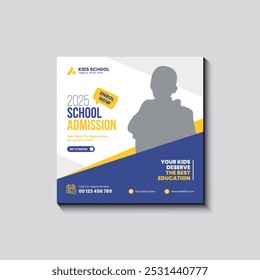 Back to school admission social media post design 2025