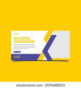 Back to school and School admission social media post square banner design vector 
