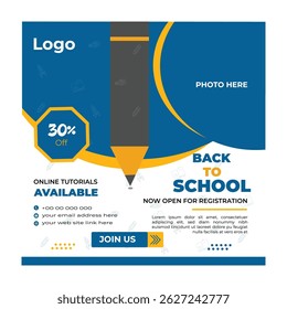 Back to School Admission Social Media Banner Design