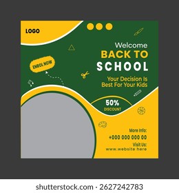 Back to School Admission Social Media Banner Design