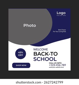 Back to School Admission Social Media Banner Design